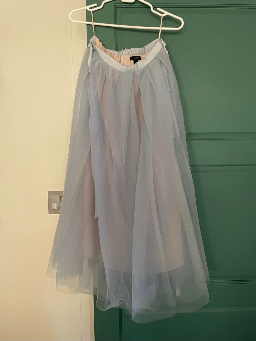 J. Crew Pale Blue Layered Tulle Maxi Skirt